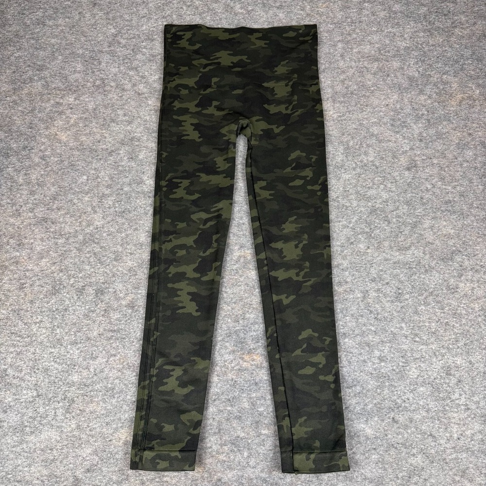 SPANX‎ Look At Me Now Seamless Leggings 25" Green Camouflage Womens Medium M